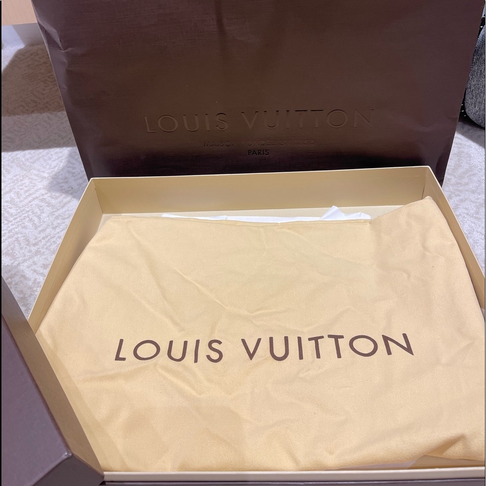 Louis Vuitton box with dust bag and shopping bag